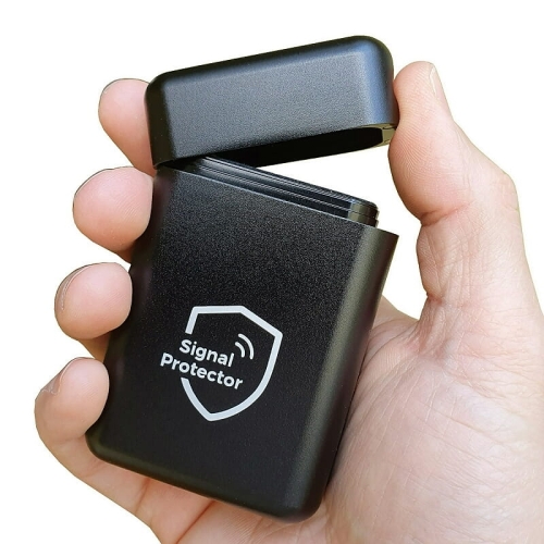Signal Protector - aluminiowe etui pokrowiec na kluczyk KEYLESS klatka Faradaya czarny rozmiar S