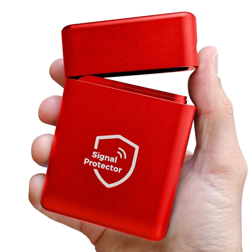Signal Protector - aluminiowe etui pokrowiec na kluczyk KEYLESS klatka Faradaya czerwony rozmiar XL 