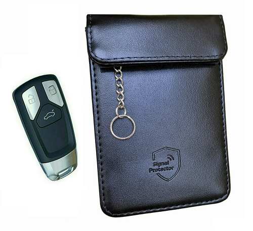 Signal Protector - etui pokrowiec na kluczyk KEYLESS klatka Faradaya blokada sygnału czarny rozmiar L